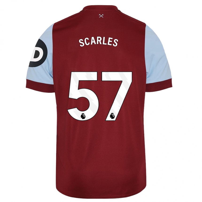 Hombre Fútbol Camiseta Oliver Scarles #57 Granate 1ª Equipación 2023/24 México