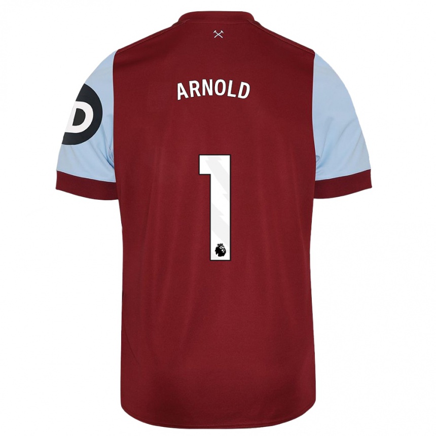 Hombre Fútbol Camiseta Mackenzie Arnold #1 Granate 1ª Equipación 2023/24 México