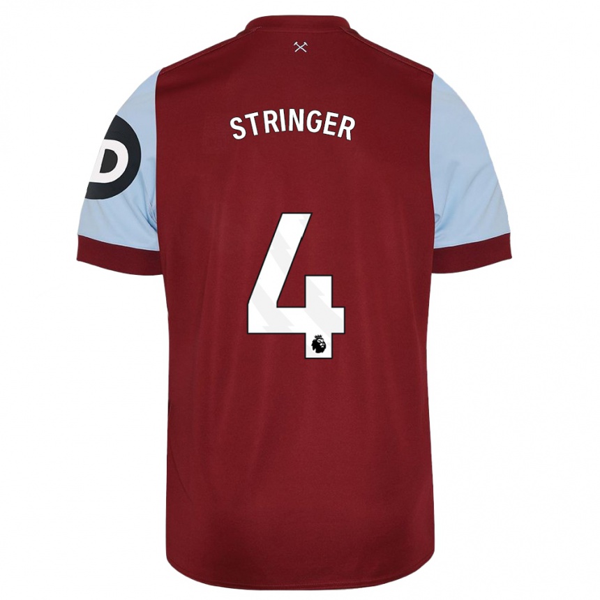 Hombre Fútbol Camiseta Abbey Leigh Stringer #4 Granate 1ª Equipación 2023/24 México