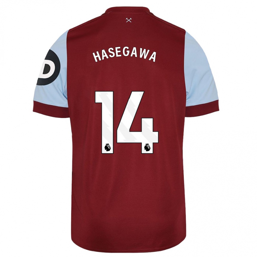 Hombre Fútbol Camiseta Yui Hasegawa #14 Granate 1ª Equipación 2023/24 México