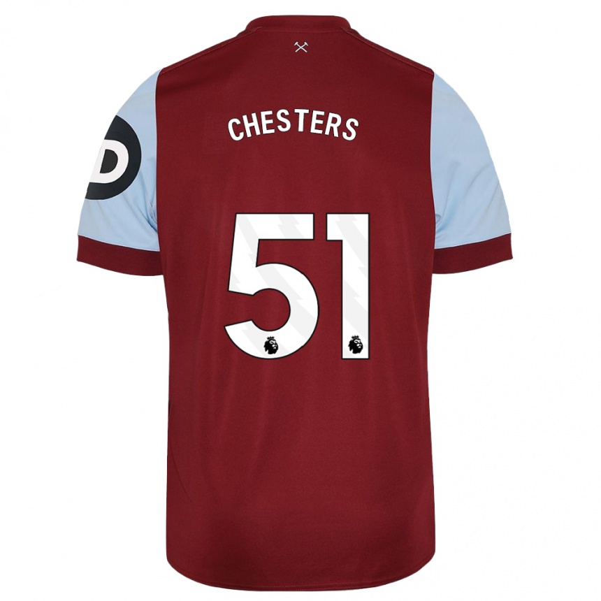 Hombre Fútbol Camiseta Daniel Chesters #51 Granate 1ª Equipación 2023/24 México