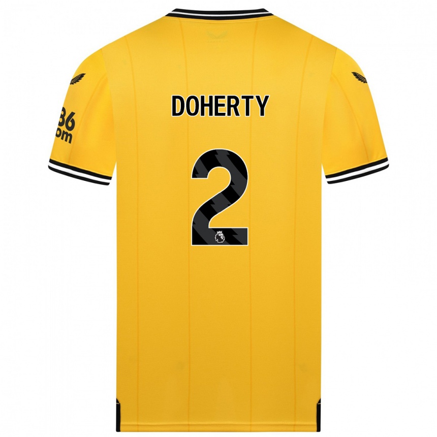 Hombre Fútbol Camiseta Matt Doherty #2 Amarillo 1ª Equipación 2023/24 México