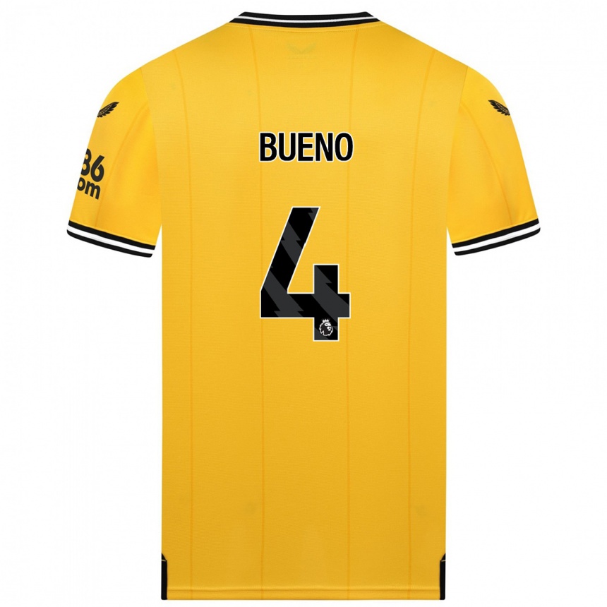 Hombre Fútbol Camiseta Santiago Bueno #4 Amarillo 1ª Equipación 2023/24 México