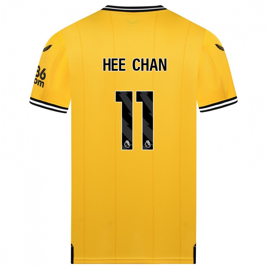 Hombre Fútbol Camiseta Hee Chan Hwang #11 Amarillo 1ª Equipación 2023/24 México
