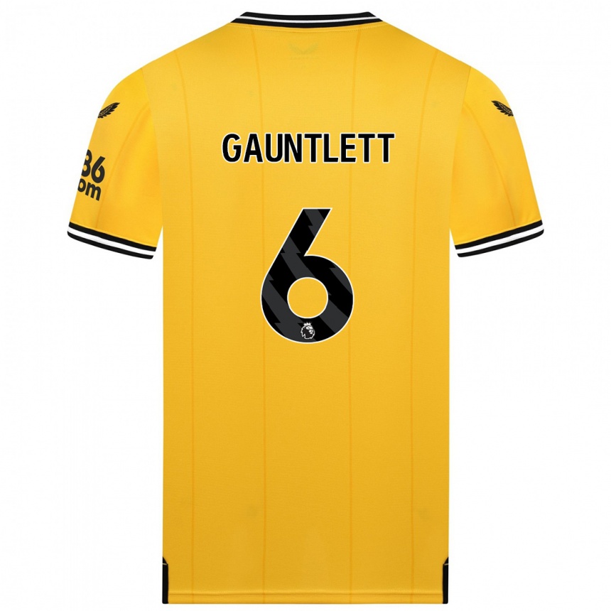 Hombre Fútbol Camiseta Maz Gauntlett #6 Amarillo 1ª Equipación 2023/24 México