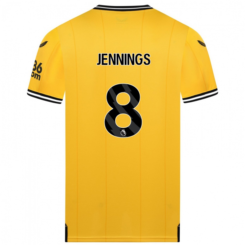 Hombre Fútbol Camiseta Shannie Jennings #8 Amarillo 1ª Equipación 2023/24 México