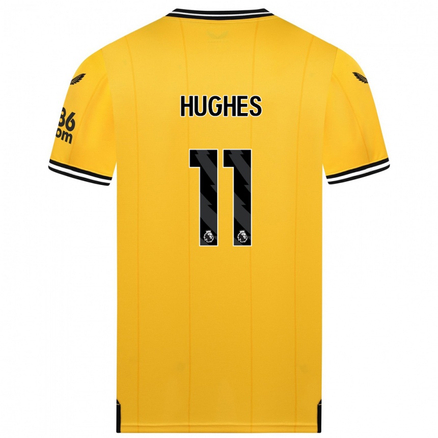 Hombre Fútbol Camiseta Amber Hughes #11 Amarillo 1ª Equipación 2023/24 México