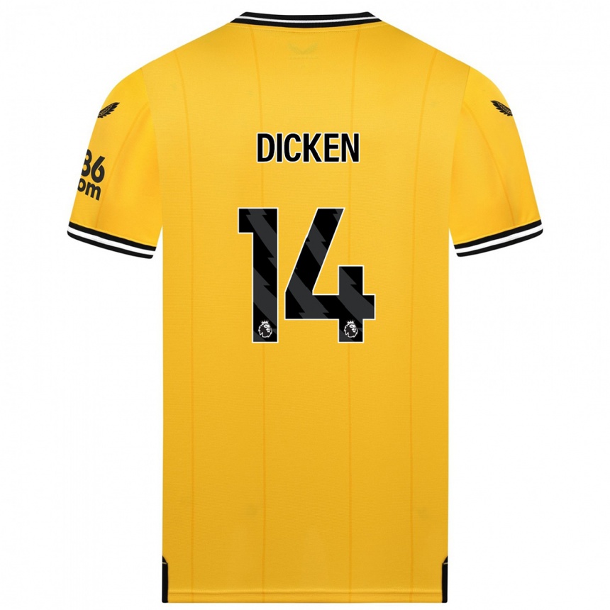 Hombre Fútbol Camiseta Amy Dicken #14 Amarillo 1ª Equipación 2023/24 México