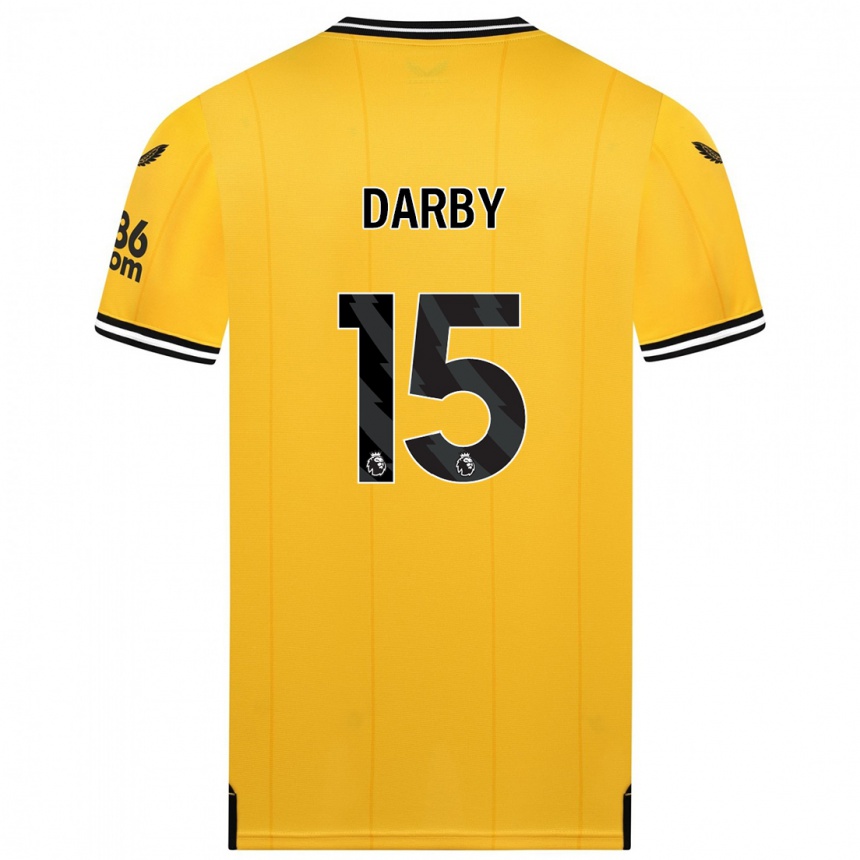 Hombre Fútbol Camiseta Kelly Darby #15 Amarillo 1ª Equipación 2023/24 México