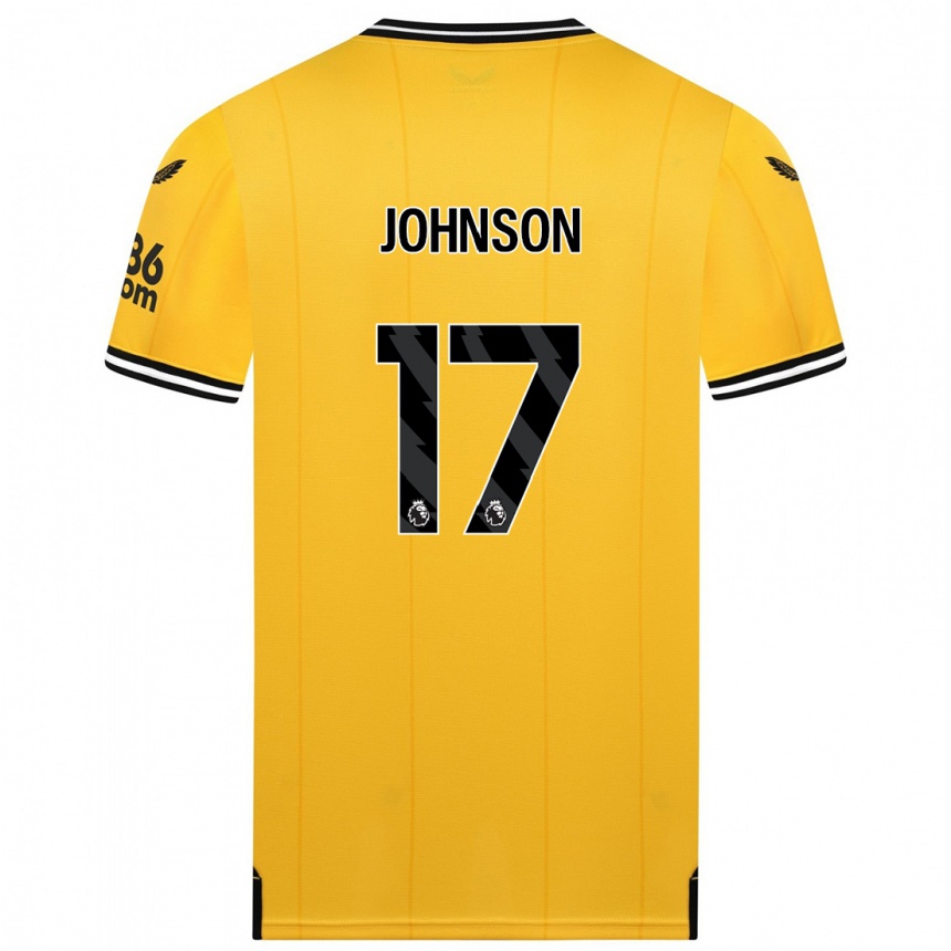Hombre Fútbol Camiseta Katie Johnson #17 Amarillo 1ª Equipación 2023/24 México