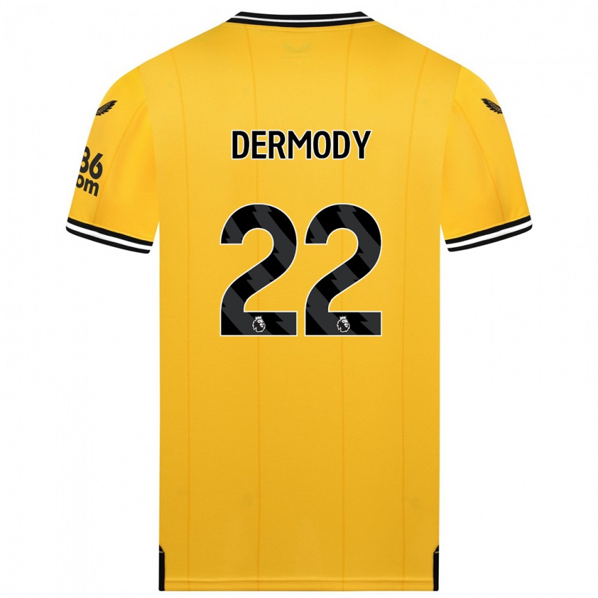 Hombre Fútbol Camiseta Helen Dermody #22 Amarillo 1ª Equipación 2023/24 México