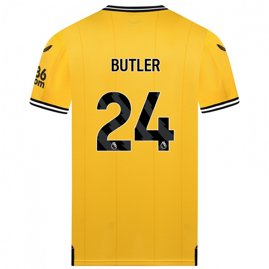 Hombre Fútbol Camiseta Elli Butler #24 Amarillo 1ª Equipación 2023/24 México