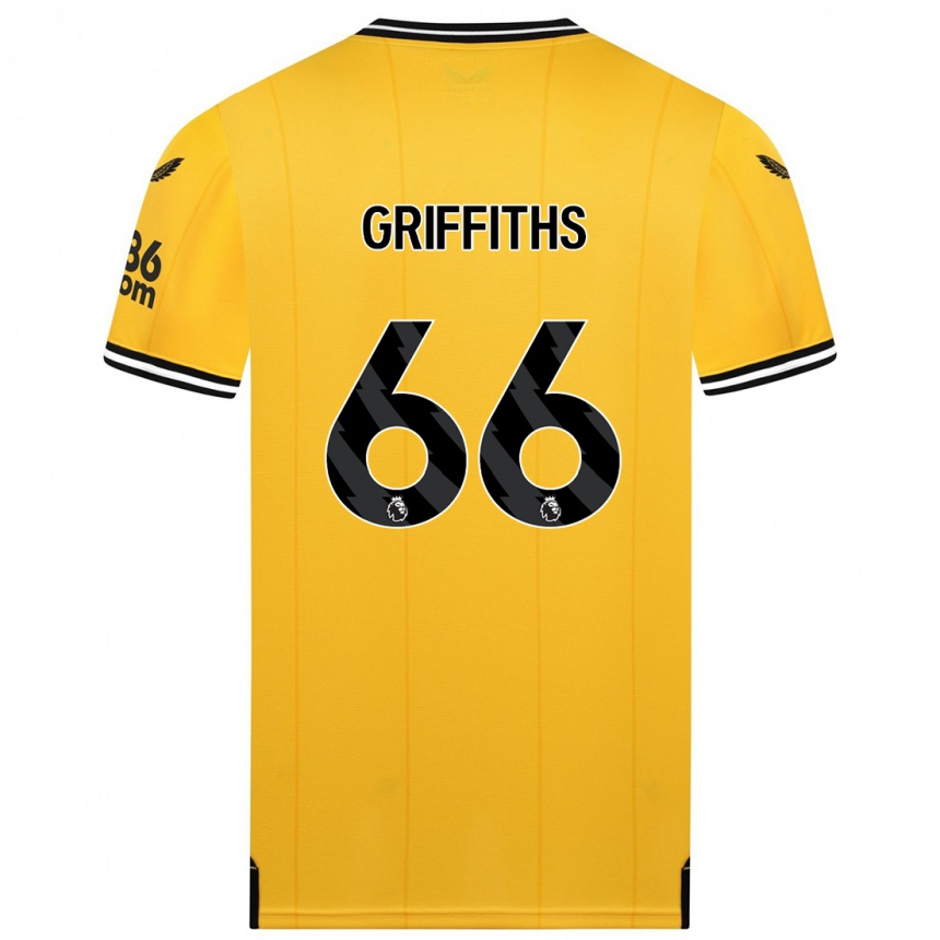 Hombre Fútbol Camiseta Harvey Griffiths #66 Amarillo 1ª Equipación 2023/24 México