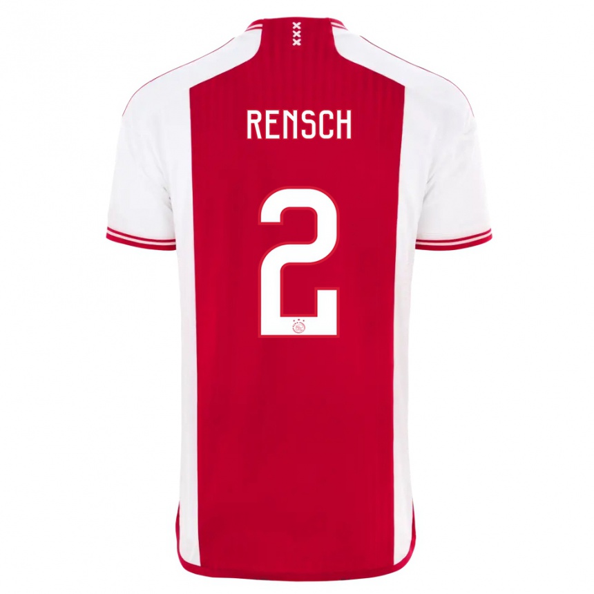 Hombre Fútbol Camiseta Devyne Rensch #2 Rojo Blanco 1ª Equipación 2023/24 México