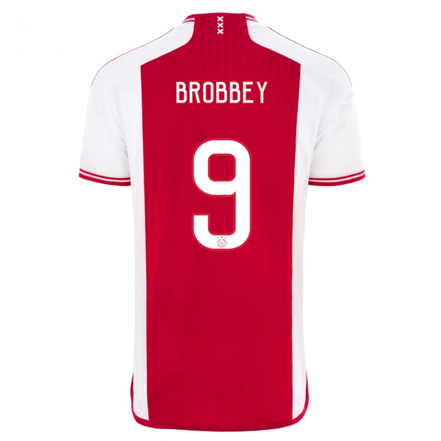 Hombre Fútbol Camiseta Brian Brobbey #9 Rojo Blanco 1ª Equipación 2023/24 México