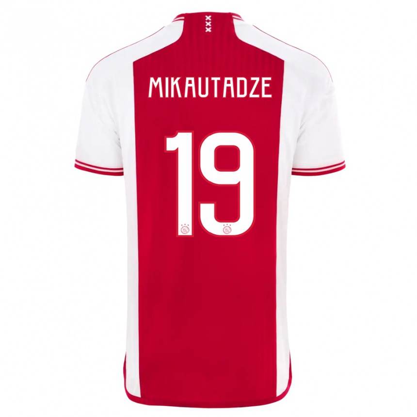 Hombre Fútbol Camiseta Georges Mikautadze #19 Rojo Blanco 1ª Equipación 2023/24 México