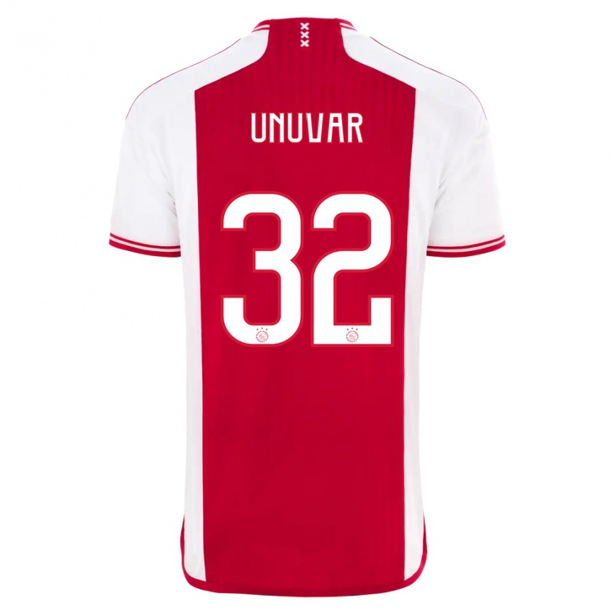 Hombre Fútbol Camiseta Naci Unuvar #32 Rojo Blanco 1ª Equipación 2023/24 México