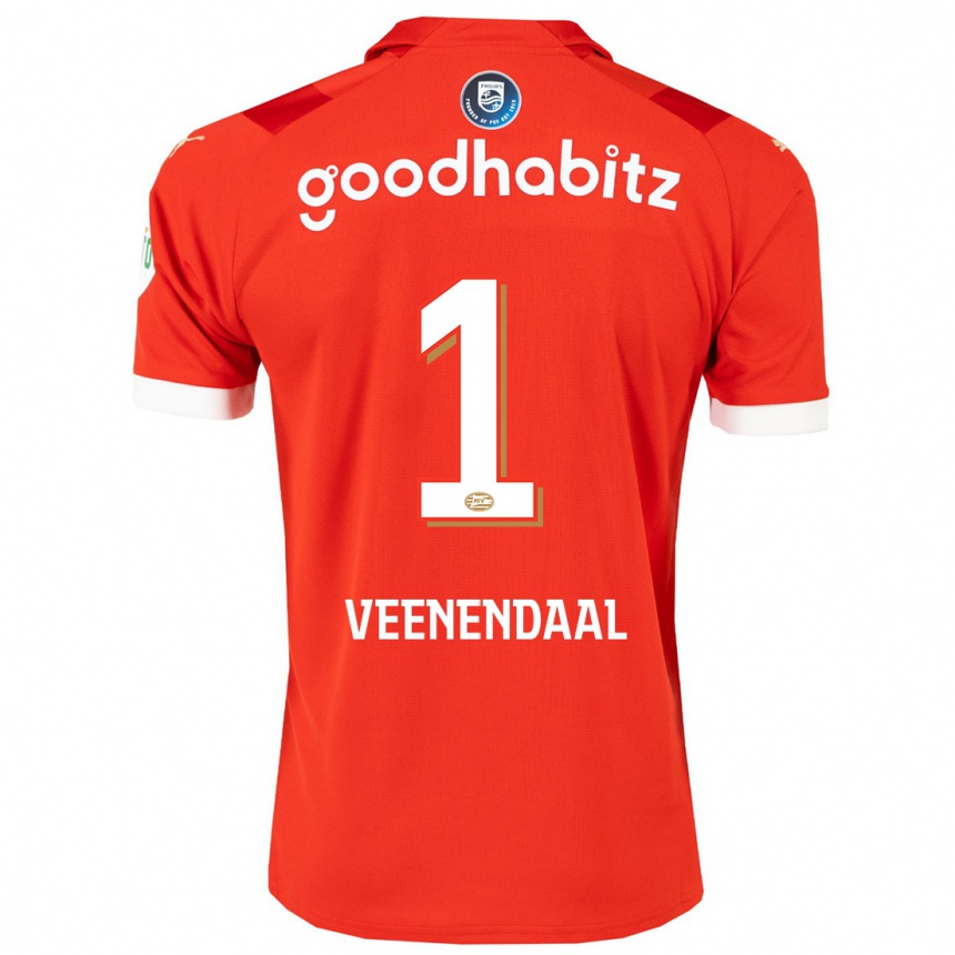 Hombre Fútbol Camiseta Sari Van Veenendaal #1 Rojo 1ª Equipación 2023/24 México