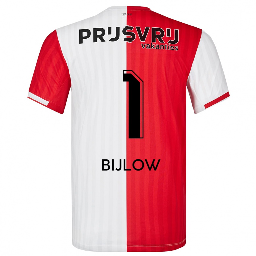 Hombre Fútbol Camiseta Justin Bijlow #1 Rojo Blanco 1ª Equipación 2023/24 México