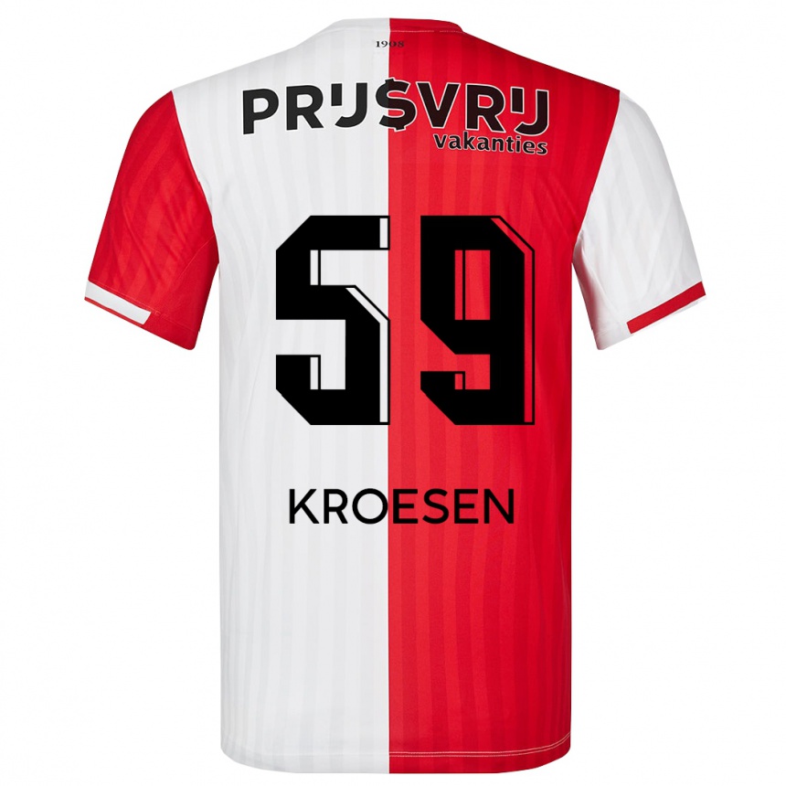 Hombre Fútbol Camiseta Jaimy Kroesen #59 Rojo Blanco 1ª Equipación 2023/24 México