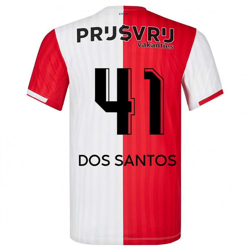 Hombre Fútbol Camiseta Giuliany Ben-David Dos Santos #41 Rojo Blanco 1ª Equipación 2023/24 México