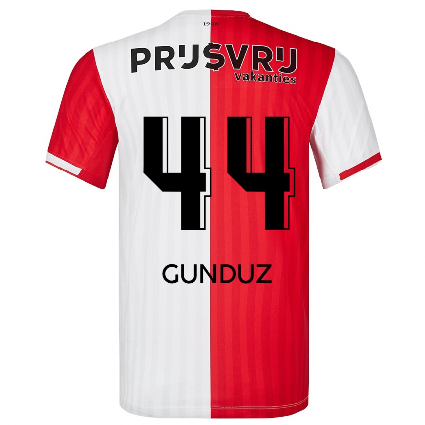 Hombre Fútbol Camiseta Omer Gunduz #44 Rojo Blanco 1ª Equipación 2023/24 México