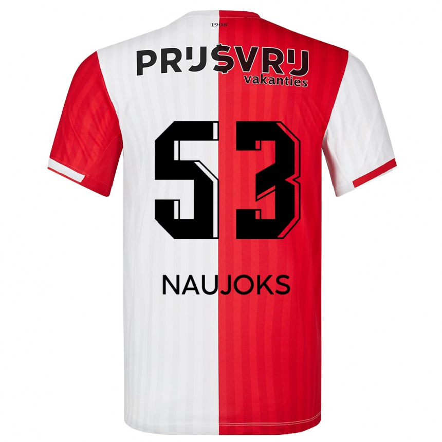 Hombre Fútbol Camiseta Noah Naujoks #53 Rojo Blanco 1ª Equipación 2023/24 México