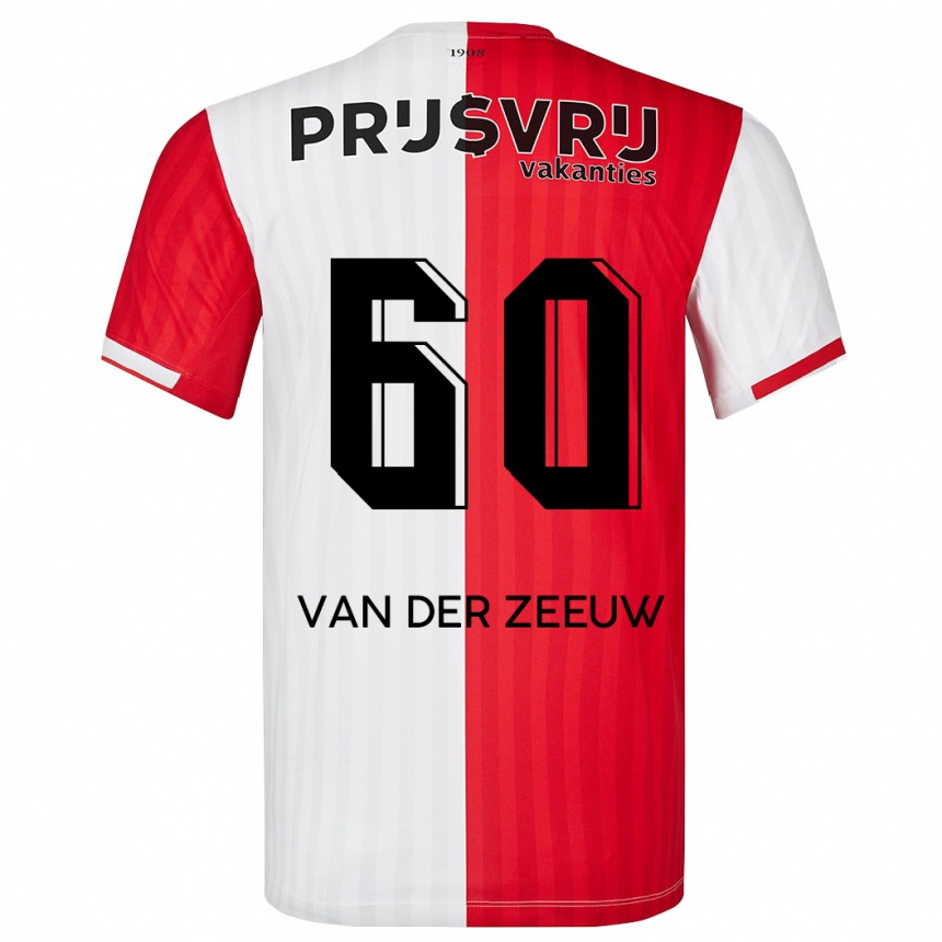 Hombre Fútbol Camiseta Twan Van Der Zeeuw #60 Rojo Blanco 1ª Equipación 2023/24 México
