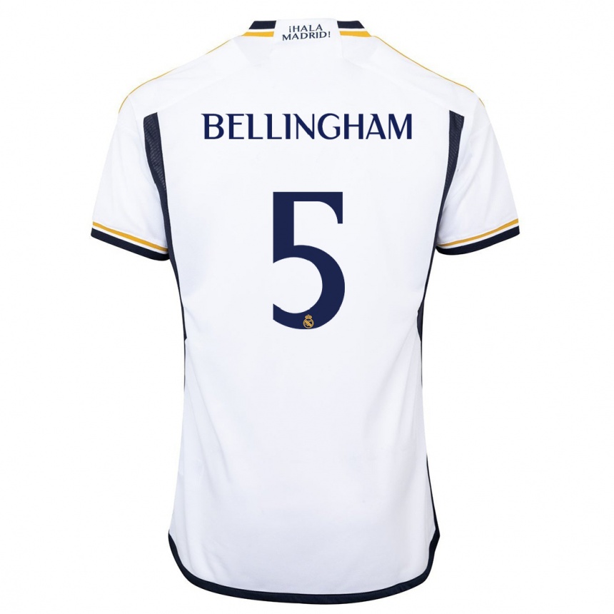 Hombre Fútbol Camiseta Jude Bellingham #5 Blanco 1ª Equipación 2023/24 México