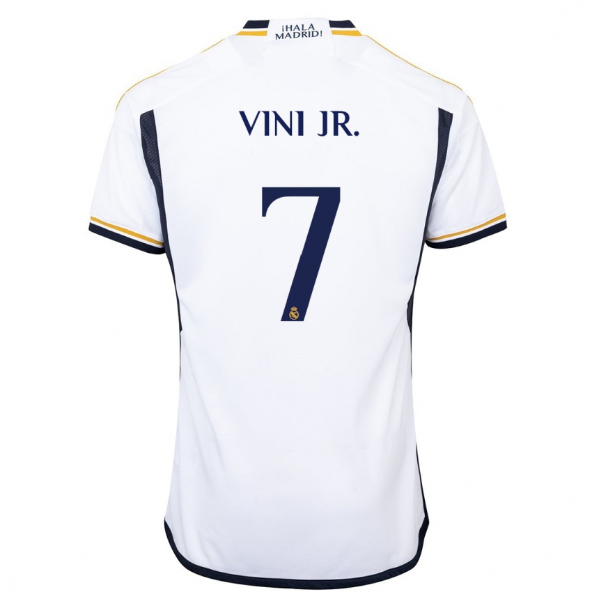 Hombre Fútbol Camiseta Vinicius Junior #7 Blanco 1ª Equipación 2023/24 México