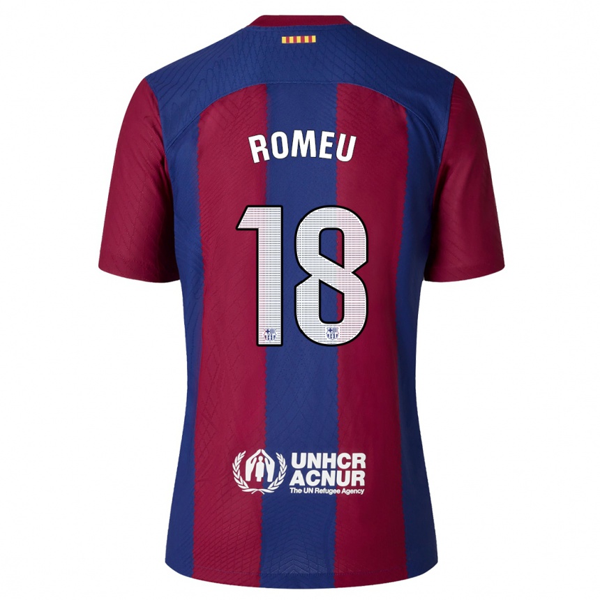 Hombre Fútbol Camiseta Oriol Romeu #18 Rojo Azul 1ª Equipación 2023/24 México