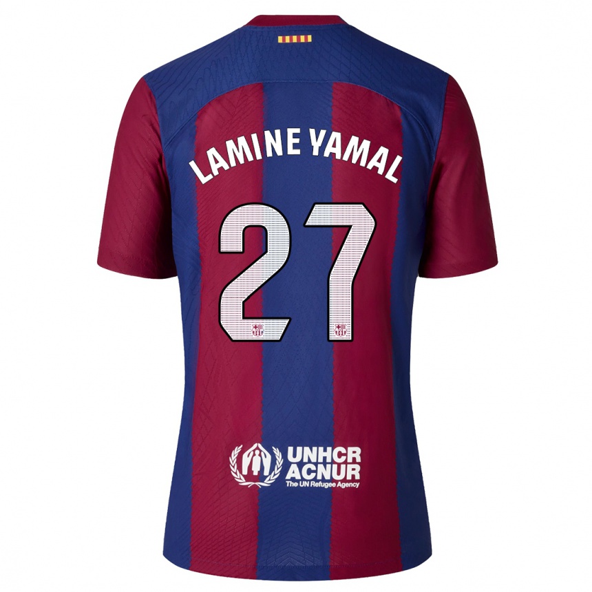 Hombre Fútbol Camiseta Lamine Yamal #27 Rojo Azul 1ª Equipación 2023/24 México