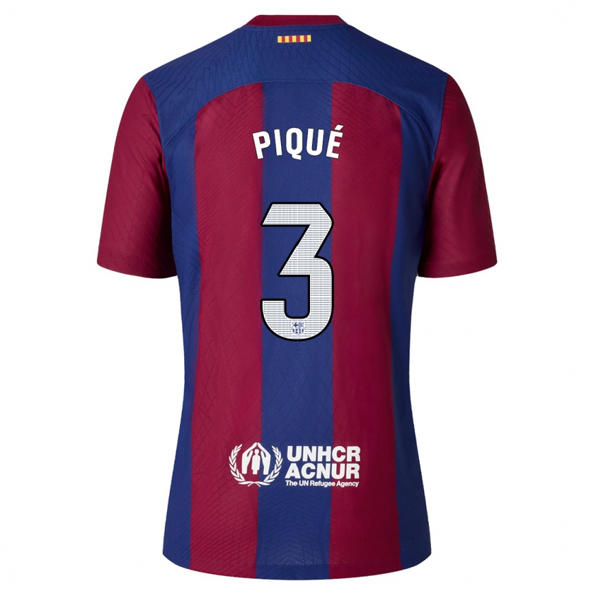 Hombre Fútbol Camiseta Gerard Piqué #3 Rojo Azul 1ª Equipación 2023/24 México