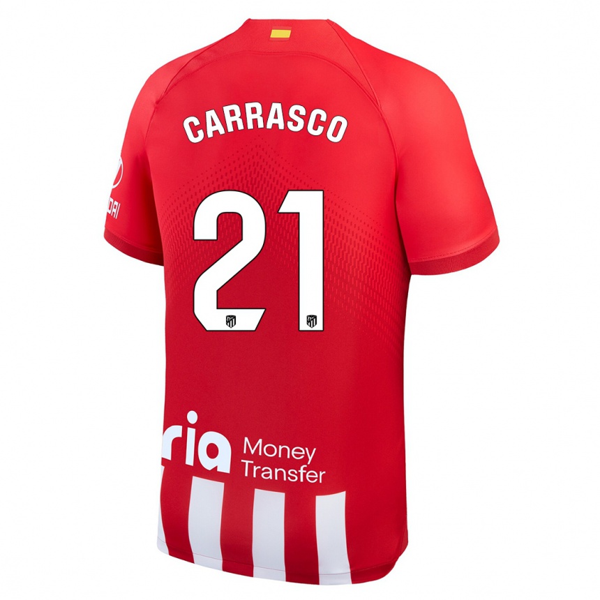 Hombre Fútbol Camiseta Yannick Carrasco #21 Rojo Blanco 1ª Equipación 2023/24 México