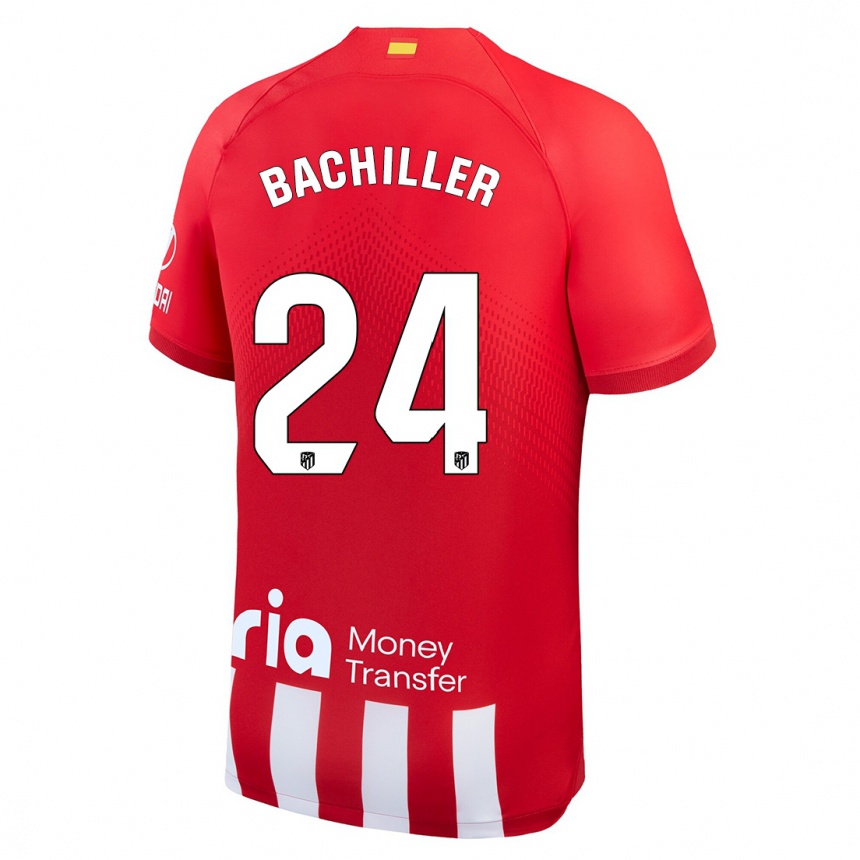 Hombre Fútbol Camiseta Iker Bachiller #24 Rojo Blanco 1ª Equipación 2023/24 México