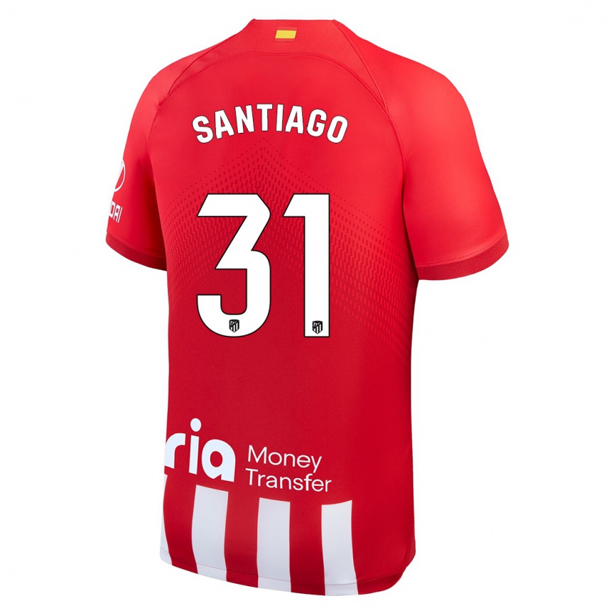 Hombre Fútbol Camiseta Abraham Santiago #31 Rojo Blanco 1ª Equipación 2023/24 México