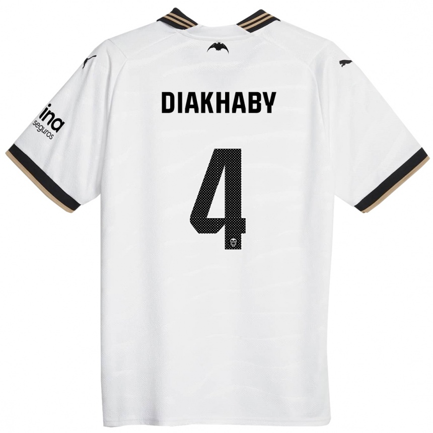 Hombre Fútbol Camiseta Mouctar Diakhaby #4 Blanco 1ª Equipación 2023/24 México