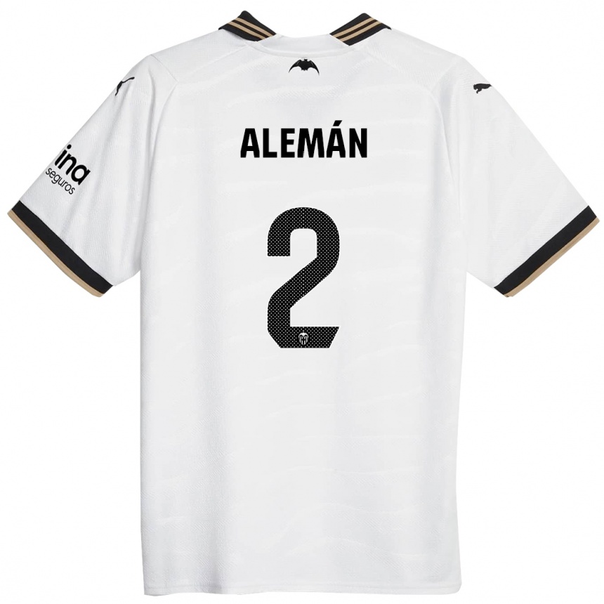 Hombre Fútbol Camiseta Carlos Alemán #2 Blanco 1ª Equipación 2023/24 México