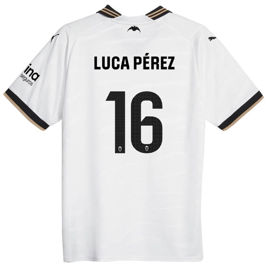 Hombre Fútbol Camiseta Simón Luca Pérez #16 Blanco 1ª Equipación 2023/24 México