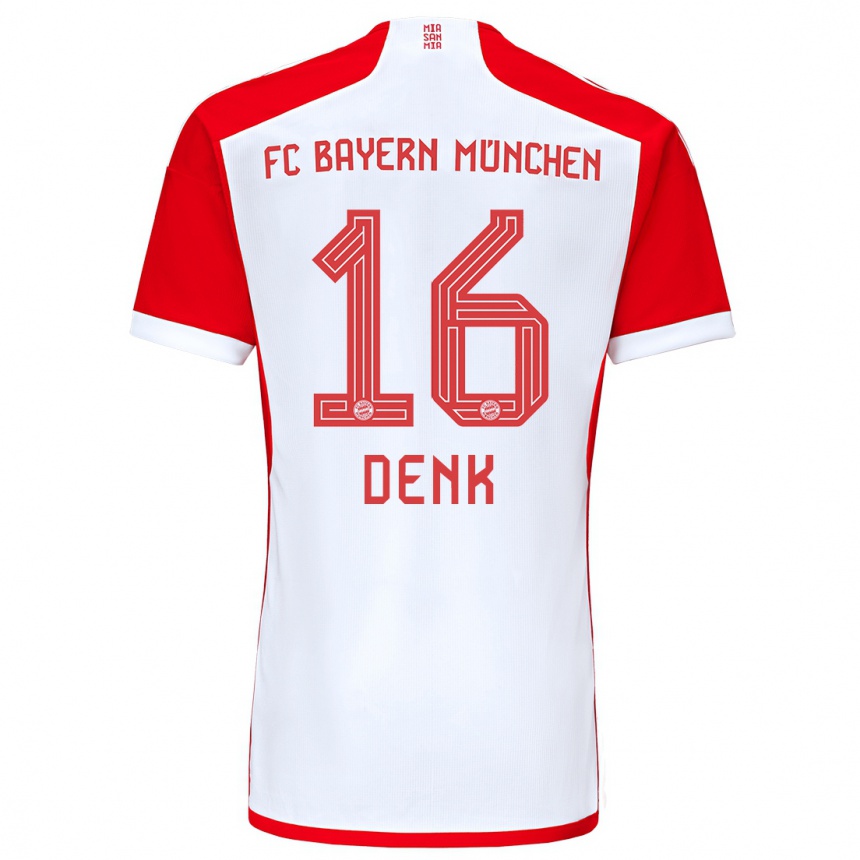 Hombre Fútbol Camiseta Luca Denk #16 Rojo Blanco 1ª Equipación 2023/24 México