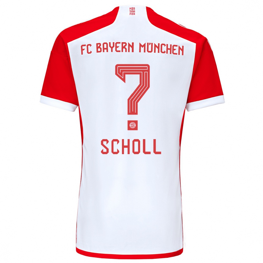 Hombre Fútbol Camiseta Paul Scholl #0 Rojo Blanco 1ª Equipación 2023/24 México