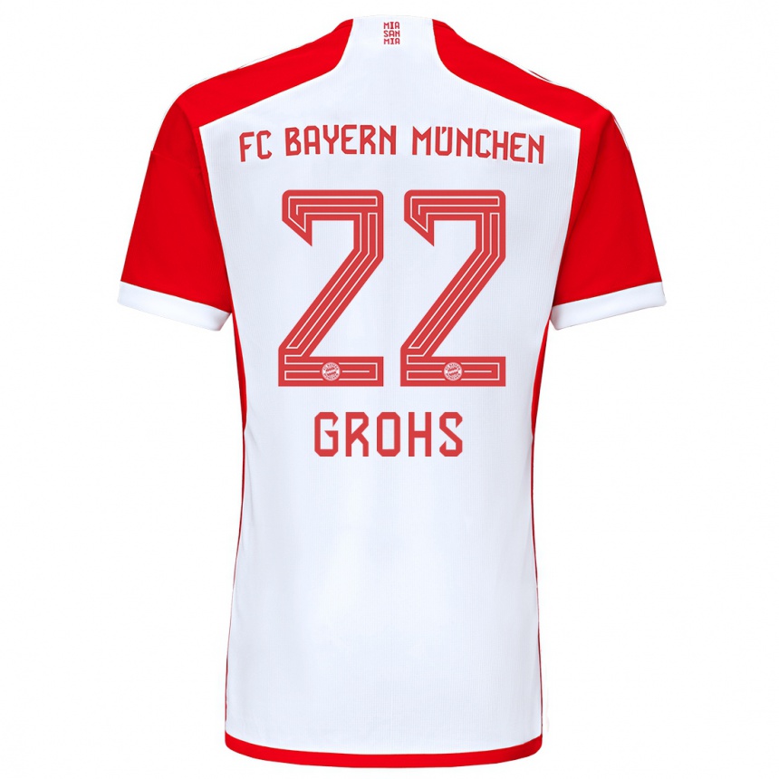 Hombre Fútbol Camiseta Maria Luisa Grohs #22 Rojo Blanco 1ª Equipación 2023/24 México