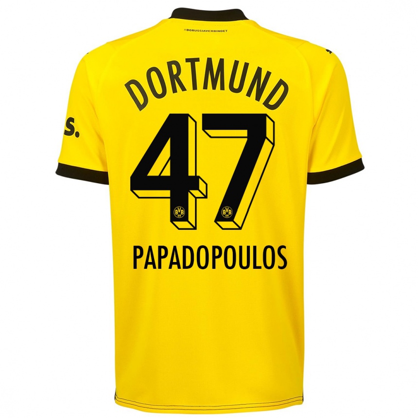 Hombre Fútbol Camiseta Antonios Papadopoulos #47 Amarillo 1ª Equipación 2023/24 México