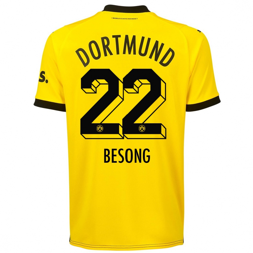 Hombre Fútbol Camiseta Paul-Philipp Besong #22 Amarillo 1ª Equipación 2023/24 México