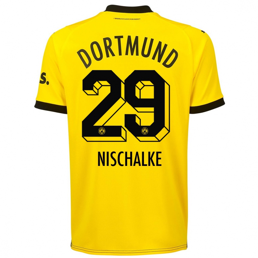 Hombre Fútbol Camiseta Jermain Nischalke #29 Amarillo 1ª Equipación 2023/24 México