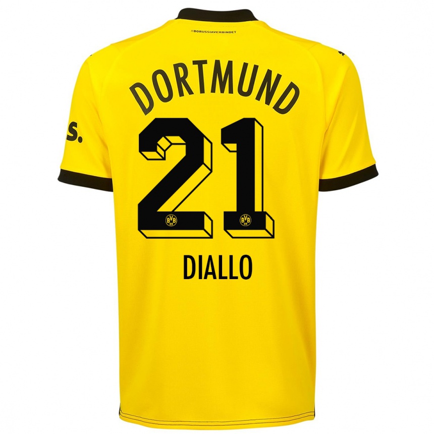 Hombre Fútbol Camiseta Ousmane Diallo #21 Amarillo 1ª Equipación 2023/24 México