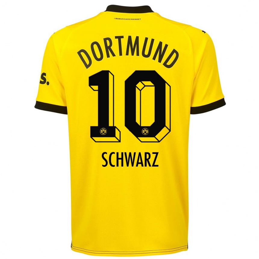 Hombre Fútbol Camiseta Oskar Schwarz #10 Amarillo 1ª Equipación 2023/24 México