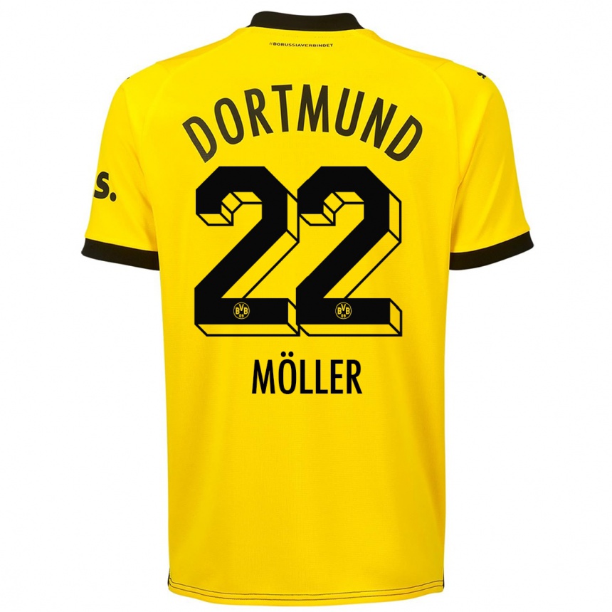 Hombre Fútbol Camiseta Paul Möller #22 Amarillo 1ª Equipación 2023/24 México