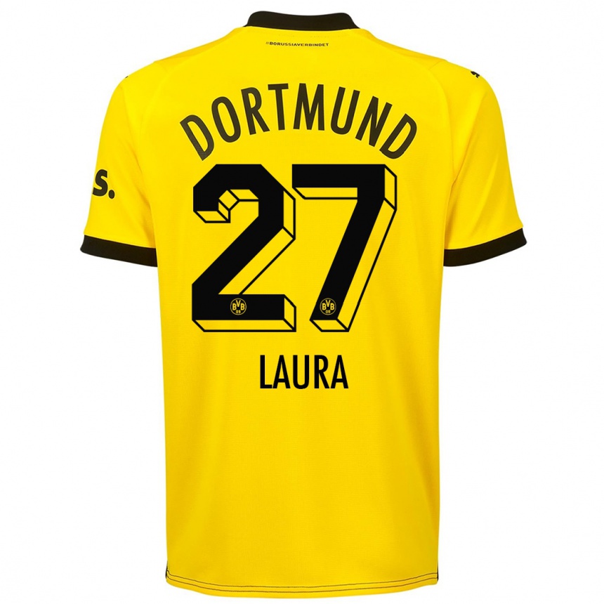 Hombre Fútbol Camiseta Van Der Heijden Laura #27 Amarillo 1ª Equipación 2023/24 México