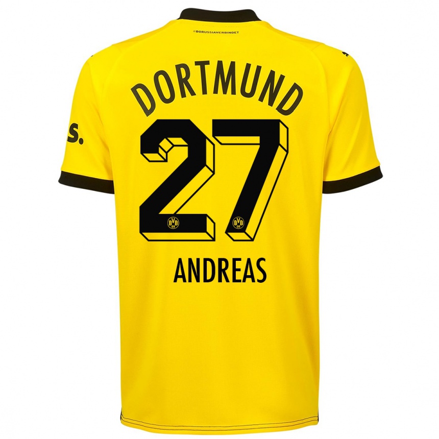 Hombre Fútbol Camiseta Kuno Andreas #27 Amarillo 1ª Equipación 2023/24 México